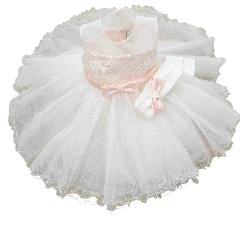 Baby girl christening dress Minù with band - 