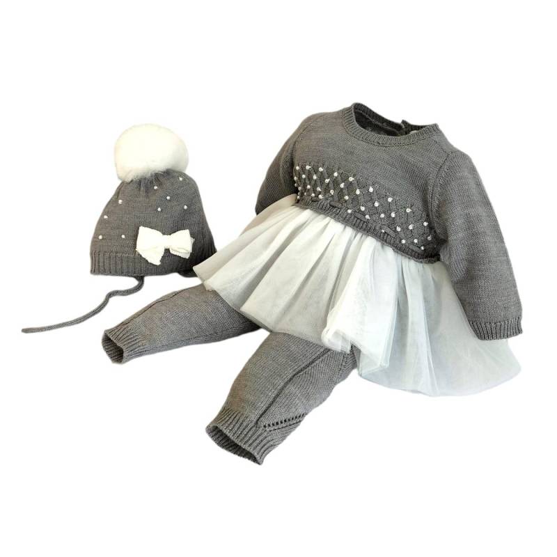 Tutine e Coprifasce Neonata Autunno Inverno - Coprifasce in lana neonata grigio misura 1 mese - Vendita Abbigliamento Ne