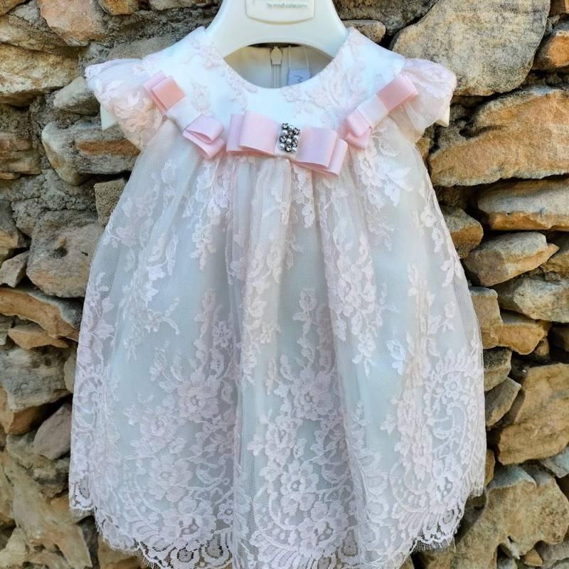 Vestidos de bautizo para bebé niña - Vestido elegante Minù 6 meses - Vendita Abbigliamento Neonato