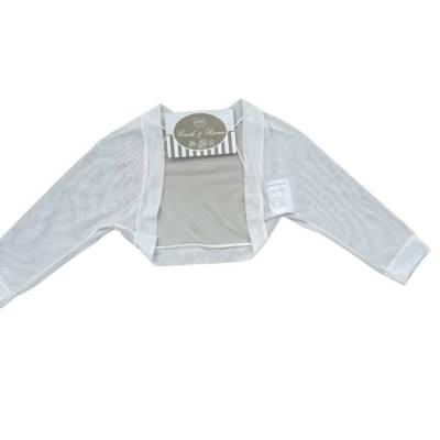 Coprispalle in tulle bianco latte battesimo cerimonia - 