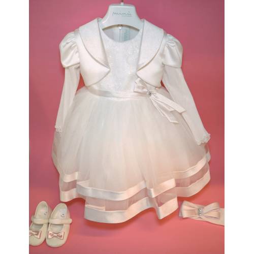 Kleid für die Taufe eines Mädchens mit 18-monatigem Band Minù - 