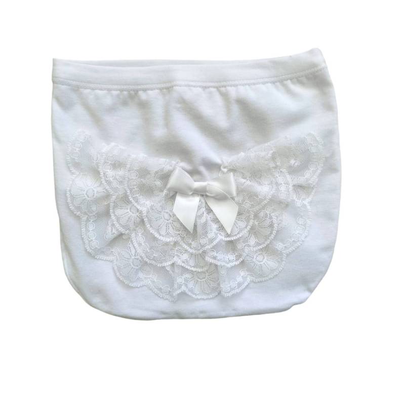 Elegant nappy cover with white lace 6/9 months - 