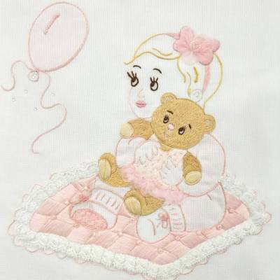 Couverture et drap brodés à la main pour bébé - 