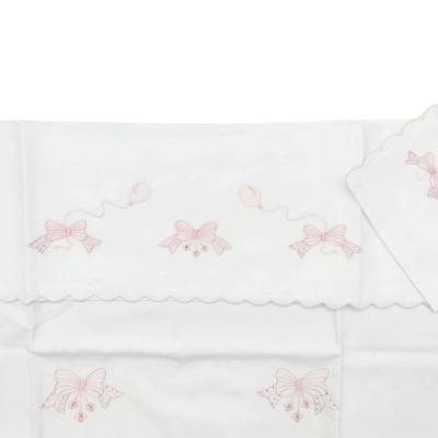 Manta y sábana bordadas a mano para bebé - 
