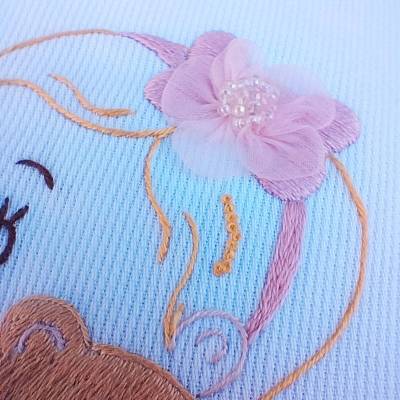 Couverture et drap brodés à la main pour bébé - 