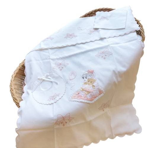 Handbestickte Babydecke und Laken - 