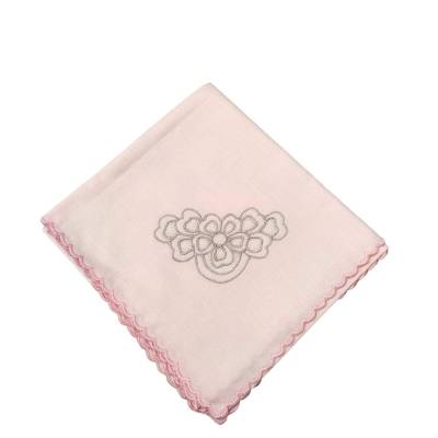 Mousseline rose avec tulle travaillé - 