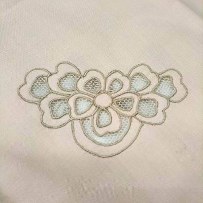 Musselina cor-de-rosa com tule trabalhado - 