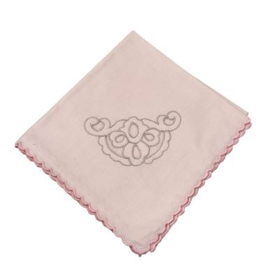 Mussolina rosa in tulle lavorato - 