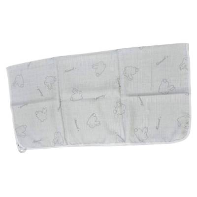 Gauze square Ninnaoh white and light blue - 