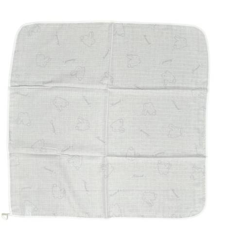 Cuadrado de gasa Ninnaoh blanco y gris - 