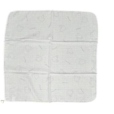 Carré de gaze Ninnaoh blanc et gris - 
