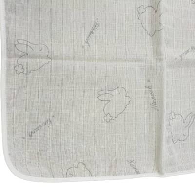 Quadrato in garza Ninnaoh bianco e grigio - 