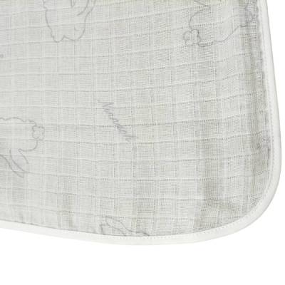 Quadrado de gaze Ninnaoh branco e cinzento - 