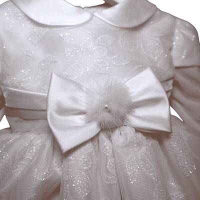 Robe de cérémonie de baptême blanche pour bébé fille 12 mois Minù - 