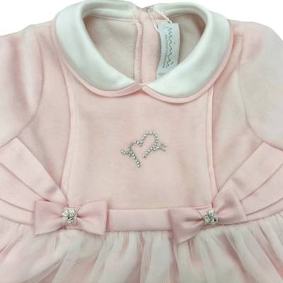 Housse chenille rose pour nouveau-né Minù 1 mois - 