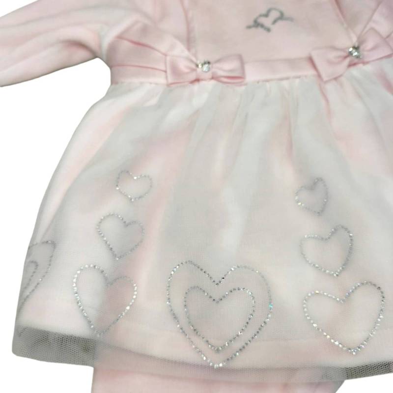 Housse chenille rose pour nouveau-né Minù 1 mois - 