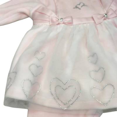 Housse chenille rose pour nouveau-né Minù 1 mois - 