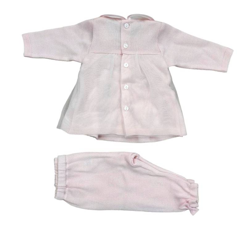 Housse chenille rose pour nouveau-né Minù 1 mois - 