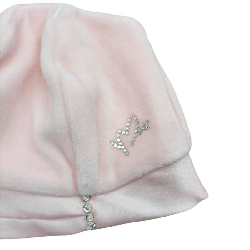 Housse chenille rose pour nouveau-né Minù 1 mois - 