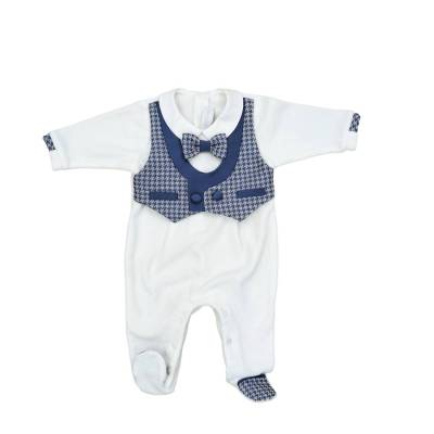 Newborn baby chenille sleepsuit Minù 1 month - 