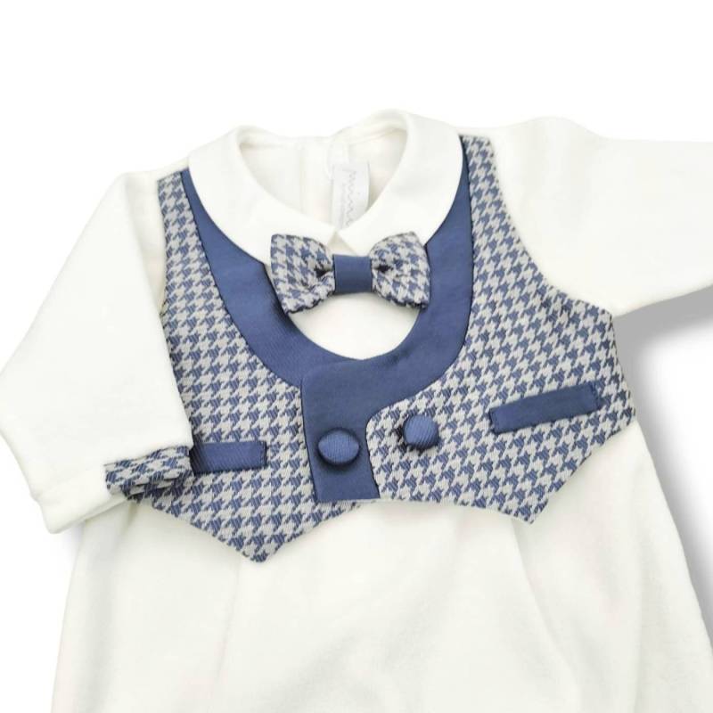 Newborn baby chenille sleepsuit Minù 1 month - 