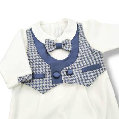 Newborn baby chenille sleepsuit Minù 1 month - 