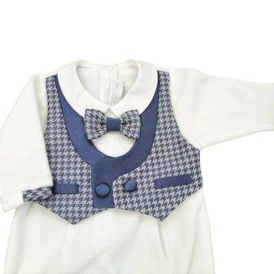 Newborn baby chenille sleepsuit Minù 1 month - 