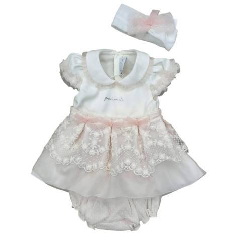 Elegante pelele para recién nacido con diadema 3 meses Minù - 