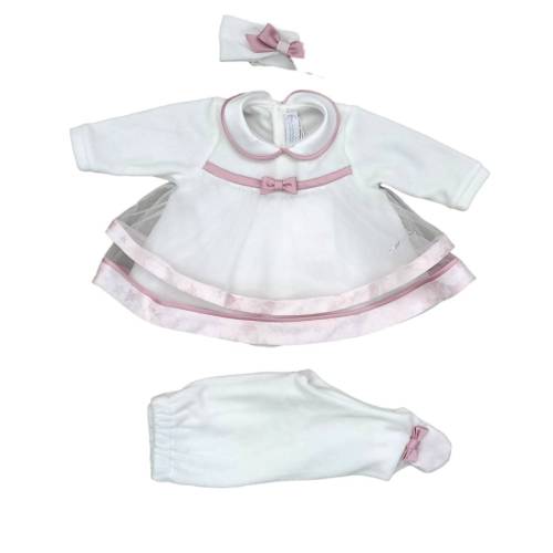 Coprifasce neonata elegante ciniglia Minù con fascetta 3 mesi -  2