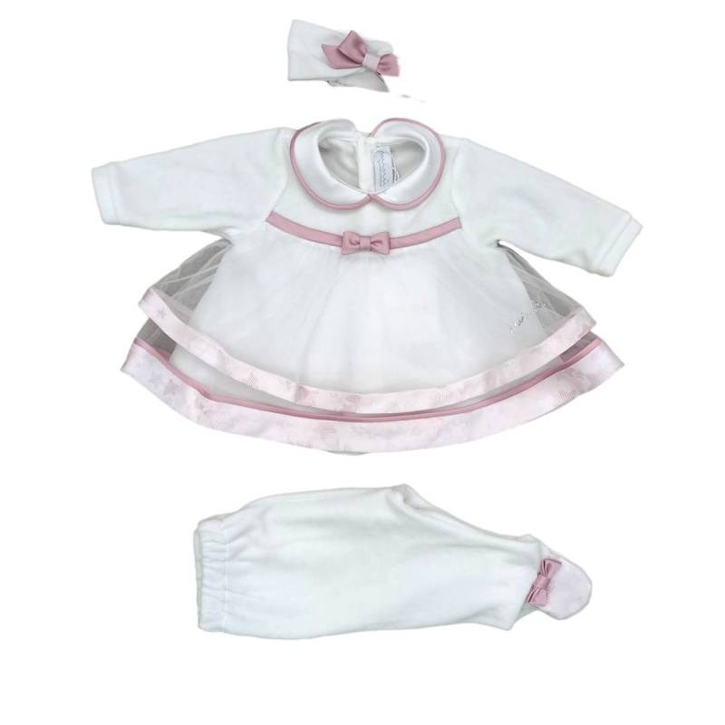 Elegante Babydecke aus Chenille für Neugeborene Minù mit 3-Monats-Band - 