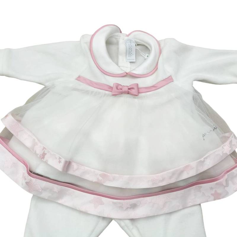 Elegante capa de chenille para bebé recém-nascido Minù com faixa para 3 meses - 