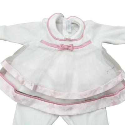 Elegant chenille newborn baby cover Minù with 3-month band - 