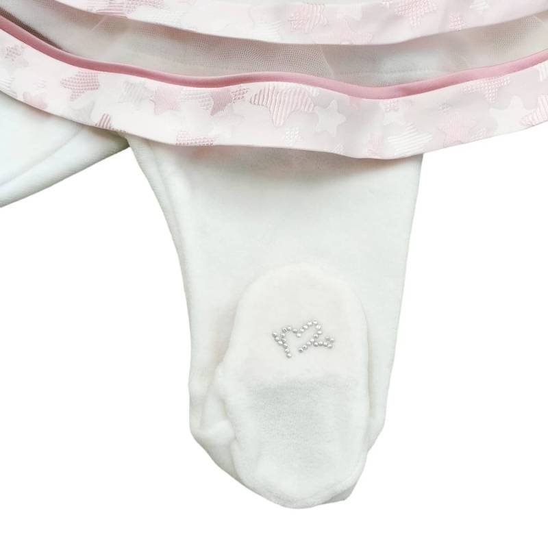 Elegante funda de chenilla para recién nacido Minù con banda para 3 meses - 