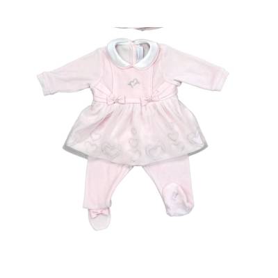 Couvre-bébé 1 mois rose chenille Minù - 