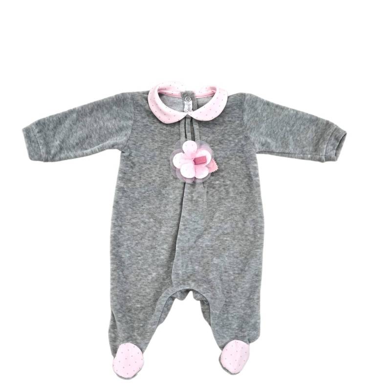 Baby Chenille-Schlafanzug 0/1 Monat - 