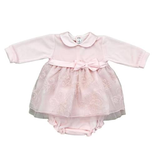 Vestitino con coulotte neonata 3 mesi rosa -  2
