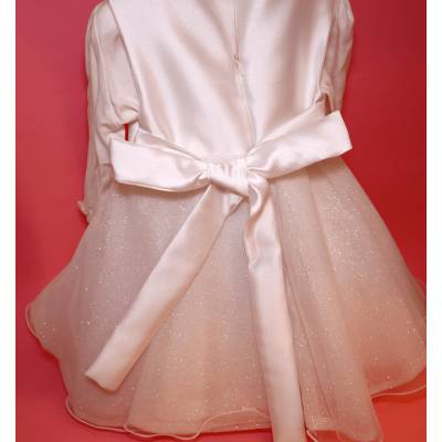 Vestido de cerimónia de batizado para bebé menina com pelo falso 18 e 24 meses - 