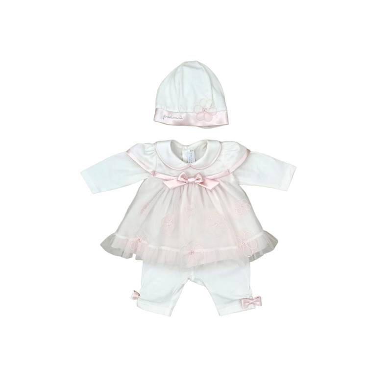 Elegant newborn baby cover 1 month with bonnet Minù - 