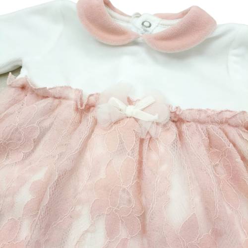 Cobertor para recién nacido 1 mes de chenilla blanca y rosa con encaje -  2