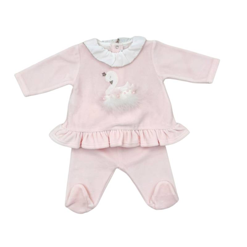Coordinato nascita copertina neonata in ciniglia rosa coprifasce 1 mese  Barcellino