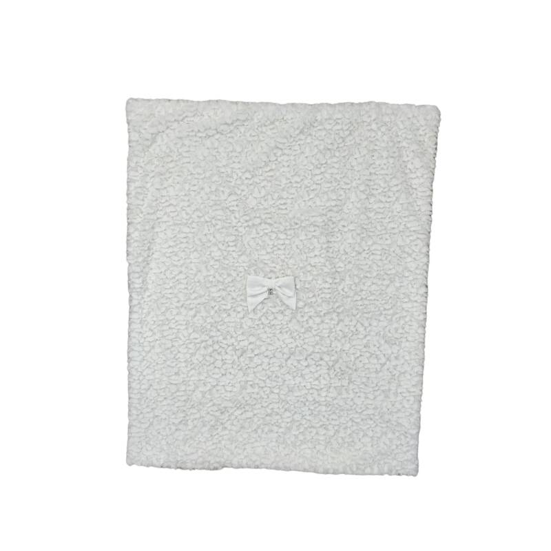 Couverture en fausse fourrure blanche pour bébé - 