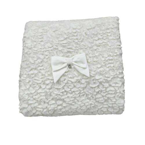 White faux fur baby blanket - 