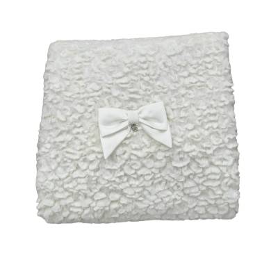 Couverture en fausse fourrure blanche pour bébé - 