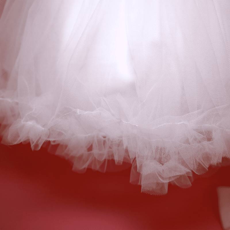 Vestitino cerimonia Battesimo bambina bianco  con  fascetta 6 mesi e 24 mesi - 