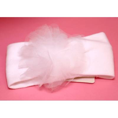 Vestitino cerimonia Battesimo bambina bianco  con  fascetta 6 mesi e 24 mesi - 