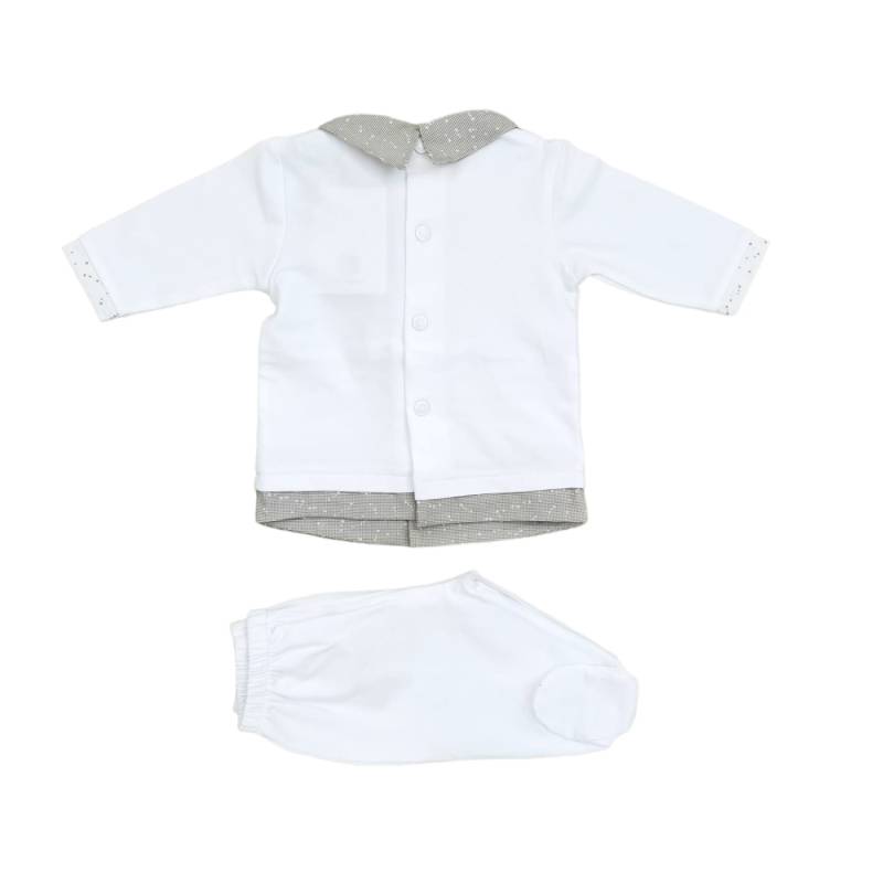 Cobertor para bebé 1 mês branco e cinzento pomba Ninnaoh - 