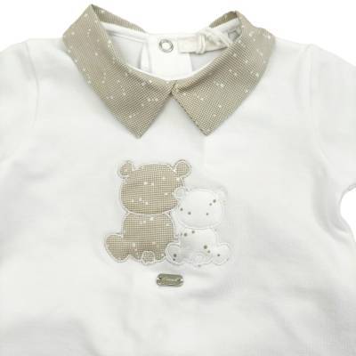 Baby Boy Cover 1 Monat weiß und taubengrau Ninnaoh - 