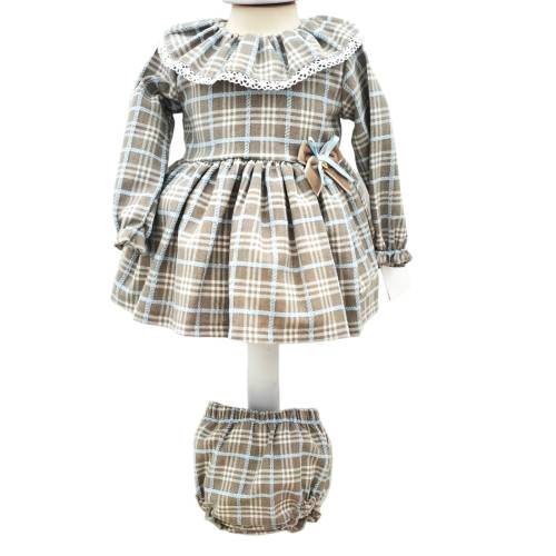 Vestido tartan de menina com coulottes 3 e 12 meses - 
