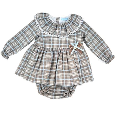 Vestitino bambina in tartan con coulotte 3 e 12 mesi -  2